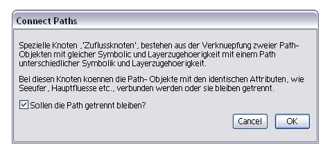 Warnung Pfade verbinden