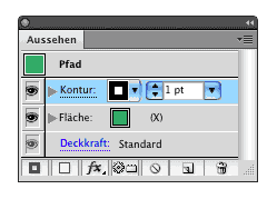Aussehen-Palette mit HTML5-Ergänzung